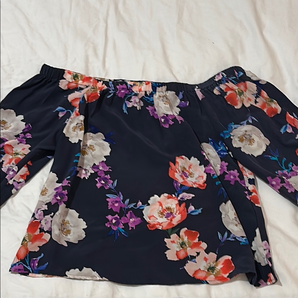 Yumi Kim Navy Blue 3/4 Sleeve Blouse